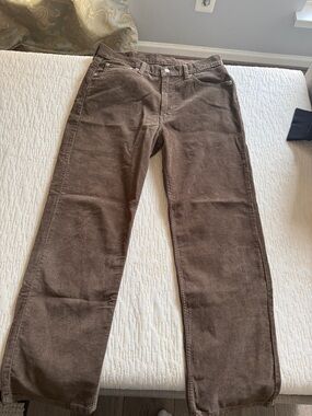Levi's Men's Brown Corduroy Straight Leg Trousers
